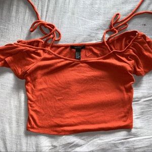 Rust color tie crop top